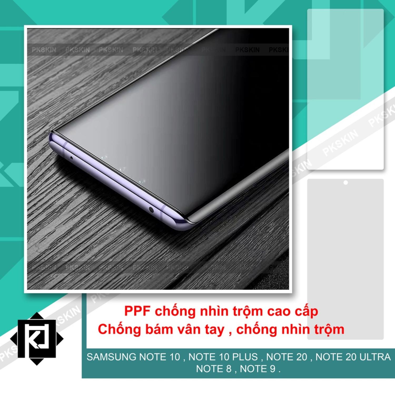 Miếng Dán ppf chống nhìn trộm full màn hình samsung Note 10 , note 10 plus , Note 20 , note 20 ultra , note 8 , note 9