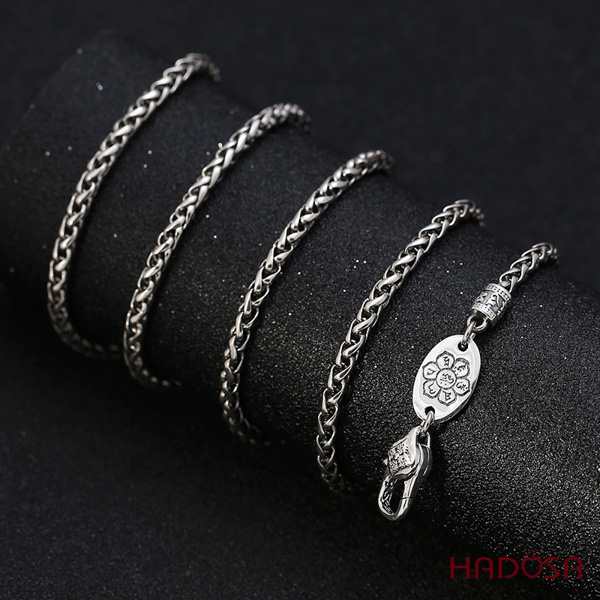 Foot stream hexagonal silver chain