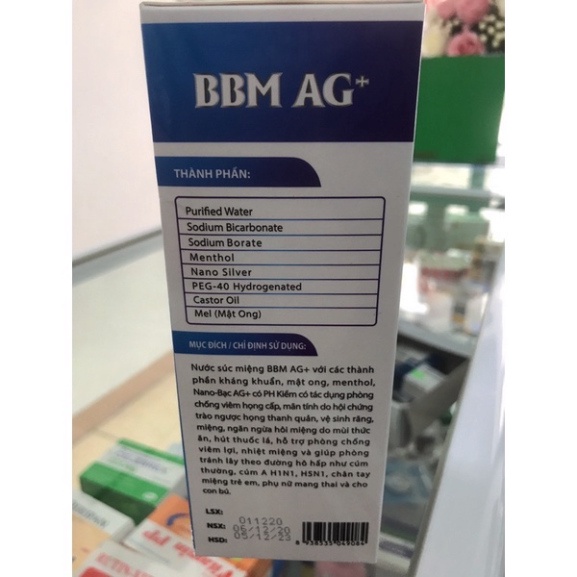 Nước súc miệng Nano Bạc BBM AG+ (Chai 250ml)