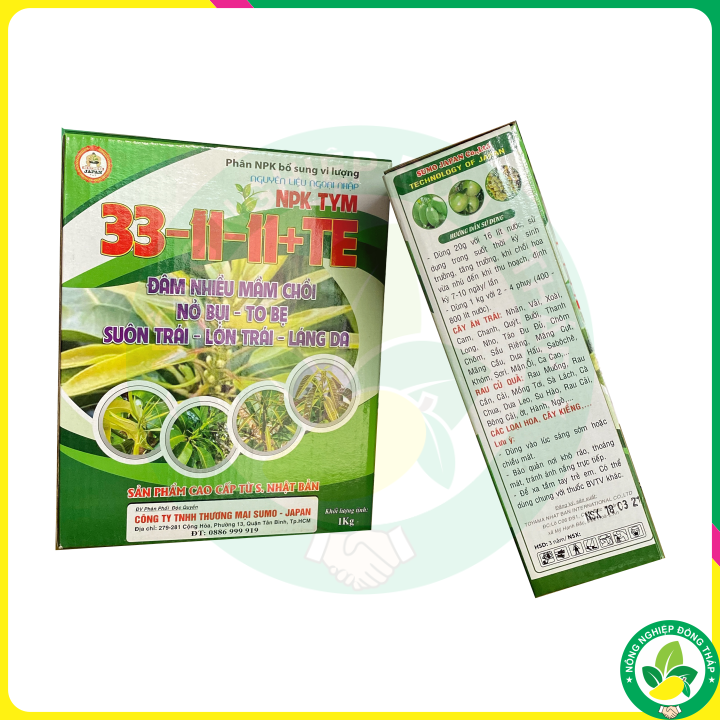Phân NPK 33-11-11+TE (hộp 1kg)