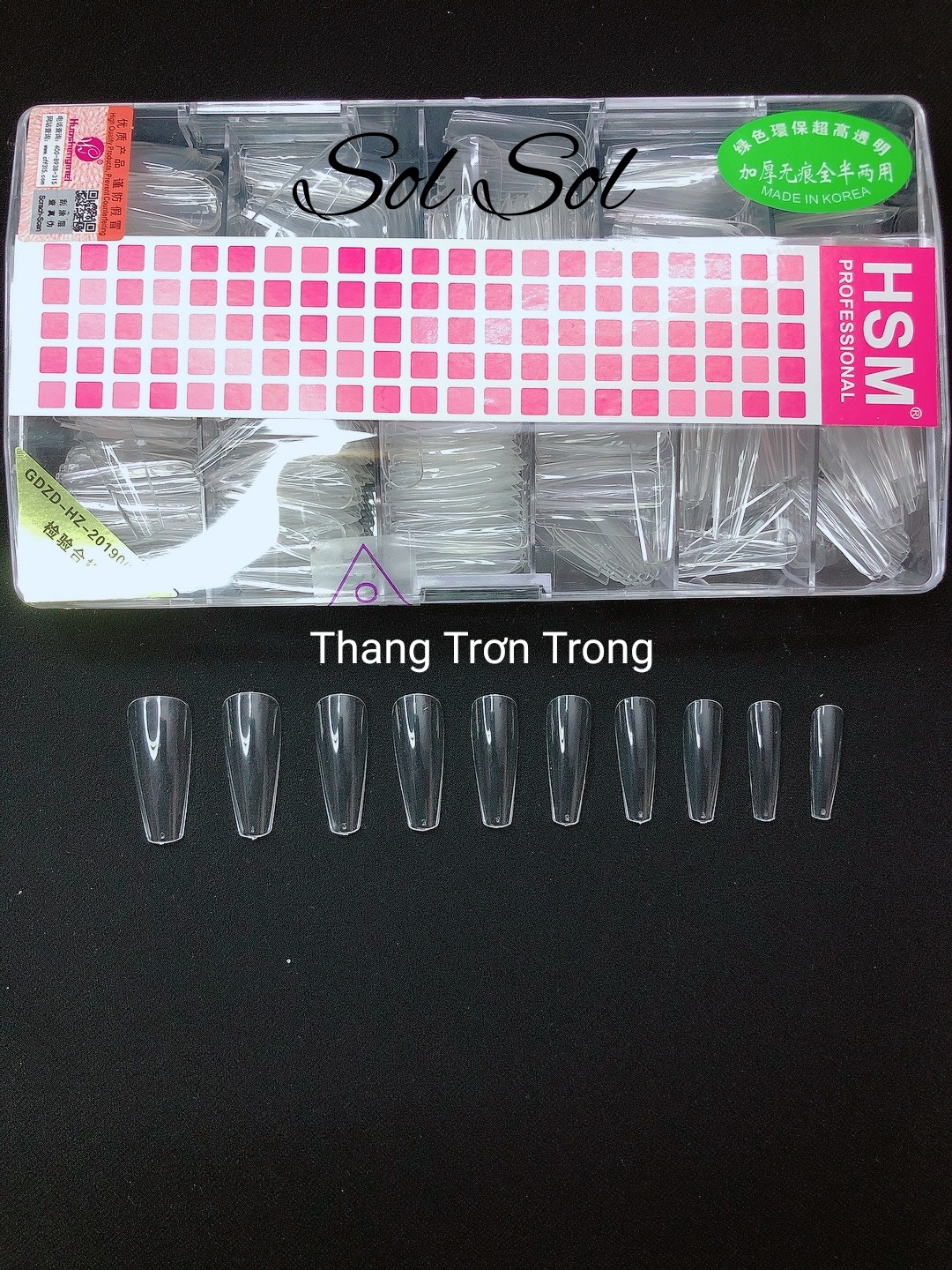 Móng úp lẻ size hsm - phom thang trơn trong