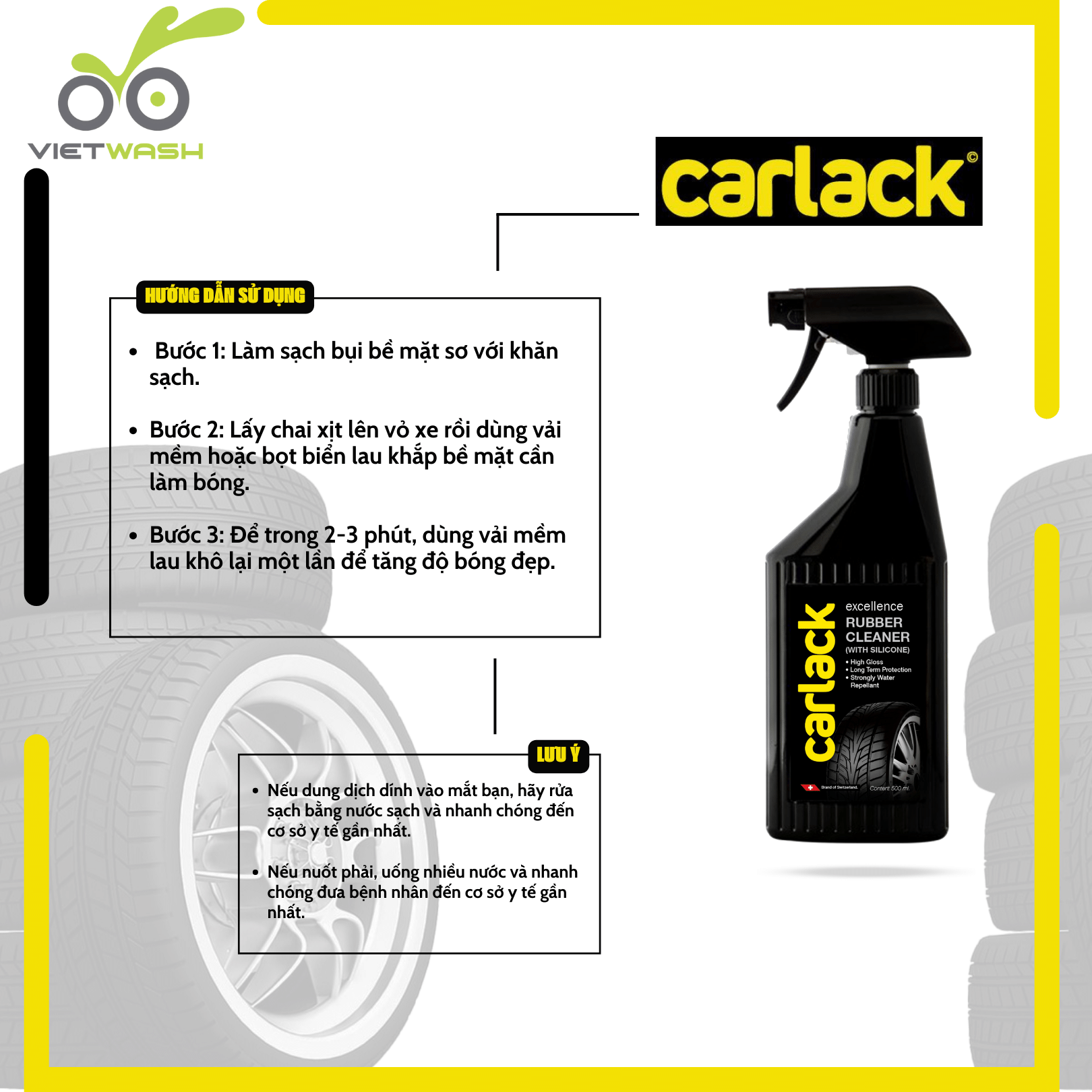 [CARLACK] Dung dịch làm bóng vỏ và lốp Carlack 500ml