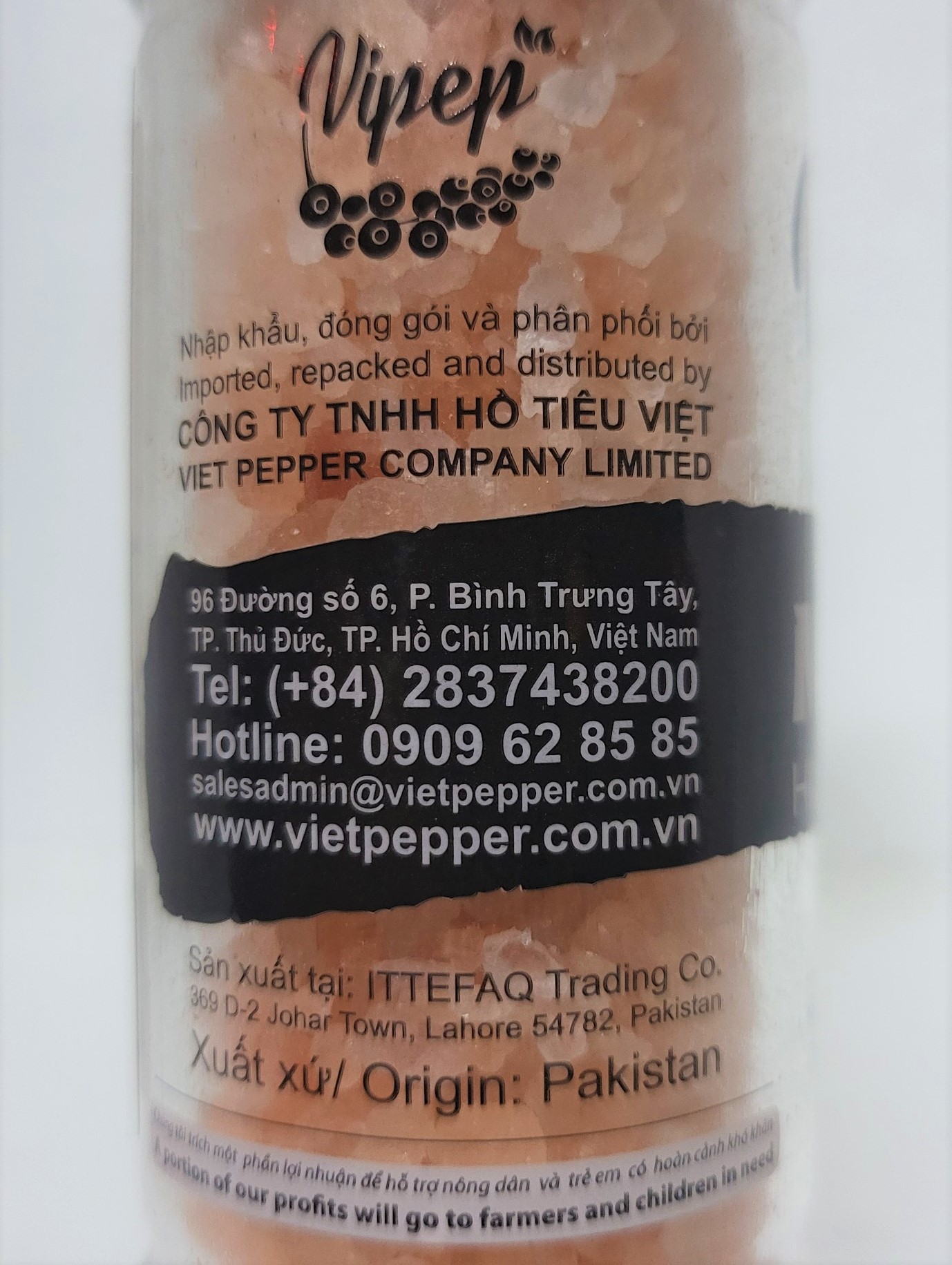 [Lọ 120g – CỐI XAY] MUỐI HỒNG HẠT (KÈM CỐI XAY) [Pakistan] VIPEP Hymalayan Pink Salt Seed with Ceramic Grinder