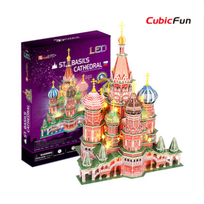 Mô hình giấy 3D CubicFun - Led Quảng Trường Đỏ - St. Basil's Cathedral- (L519h)