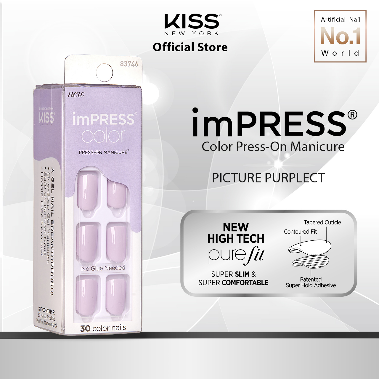 [IMPRESS] COLOR PRESS-ON MANICURE PICTURE PURPLECT