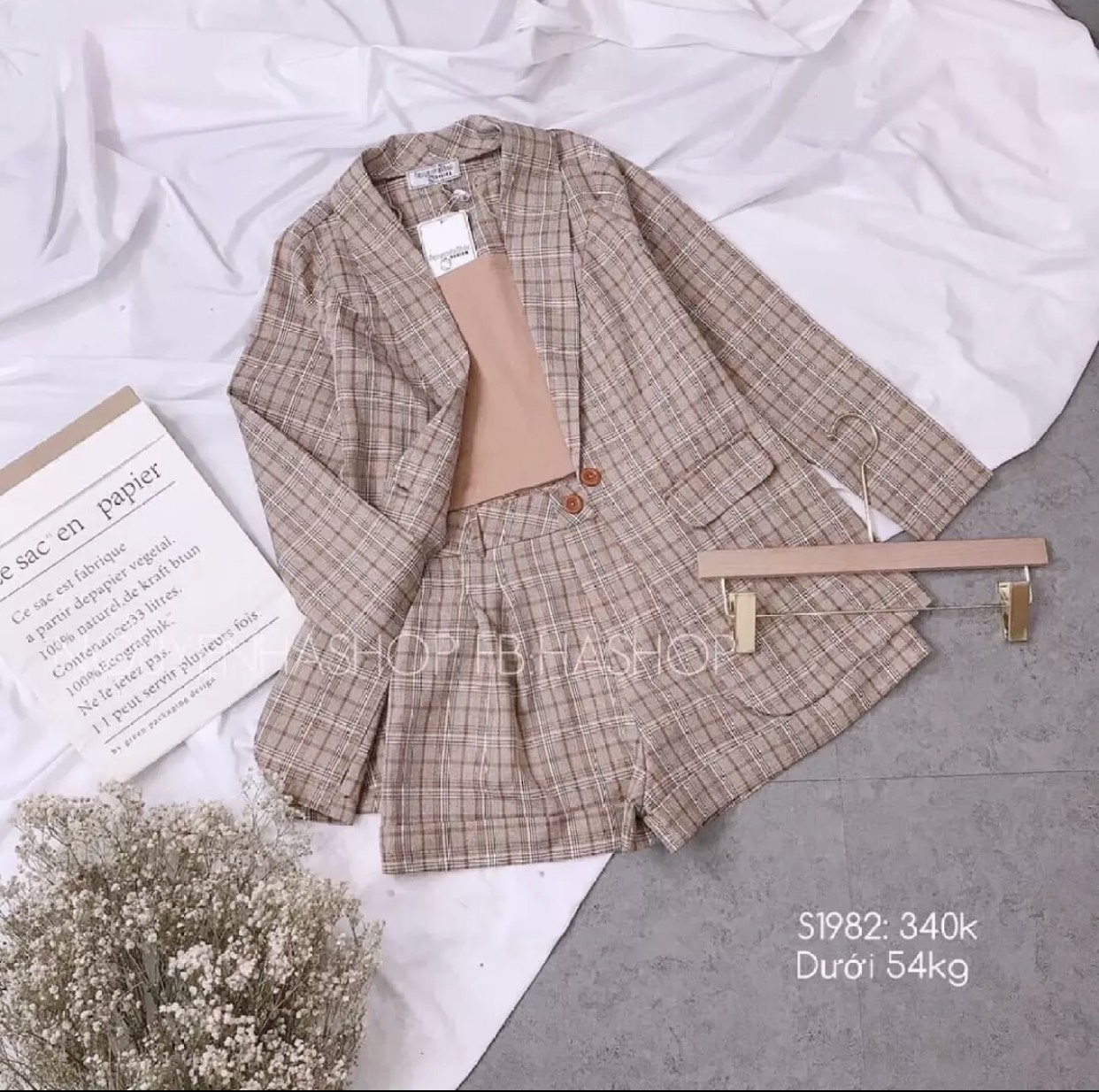 [HCM][VIDEO] Sét Bộ Vets 3 Món Caro Bố Kèm Áo Trong Thun Pozip Siêu Tôn Dáng Công Sở&Dự Tiệc Nha Chị Em- QChi