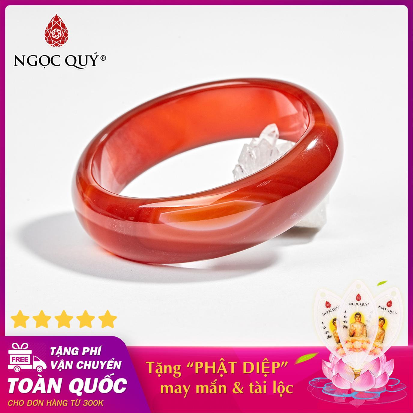 [HCM]Vòng tay đá mã não đỏ liền khối Ni 60 61 mệnh Hỏa Thổ - Ngọc Quý Gemstones