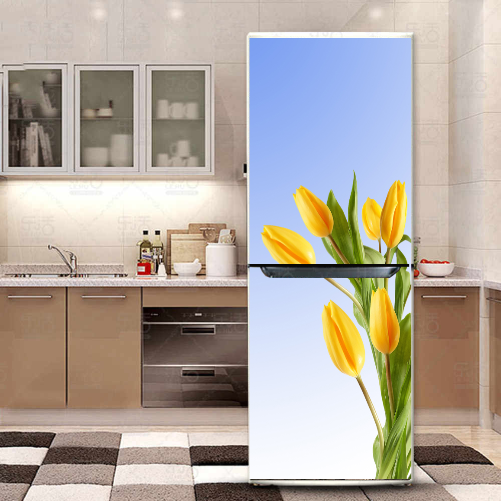 decal dán trang trí tủ lạnh - hoa tulip
