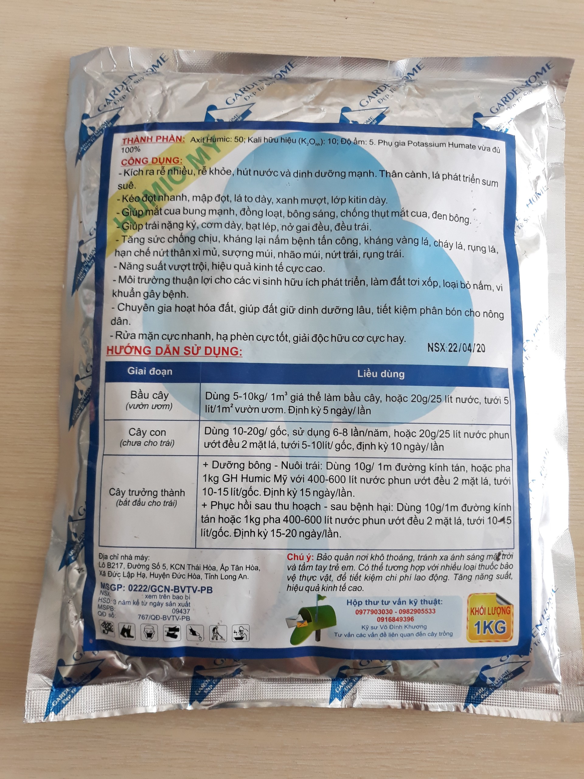 Humic 1kg - Phân bón cải tạo đất  Nuôi rễ - chuyên sầu riêng