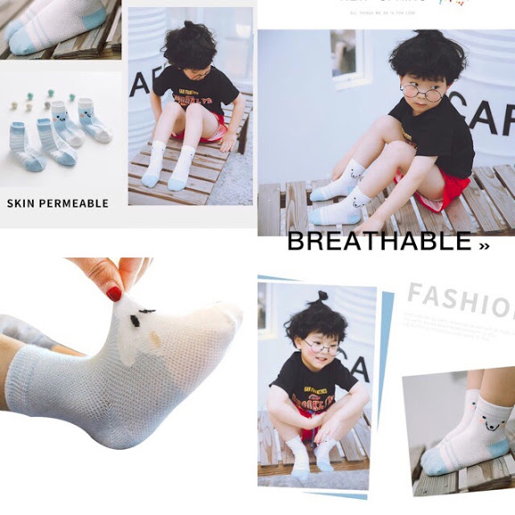 set 5 đôi vớ cotton thoáng mát cho bé từ 6 tháng đến 2 tuổi