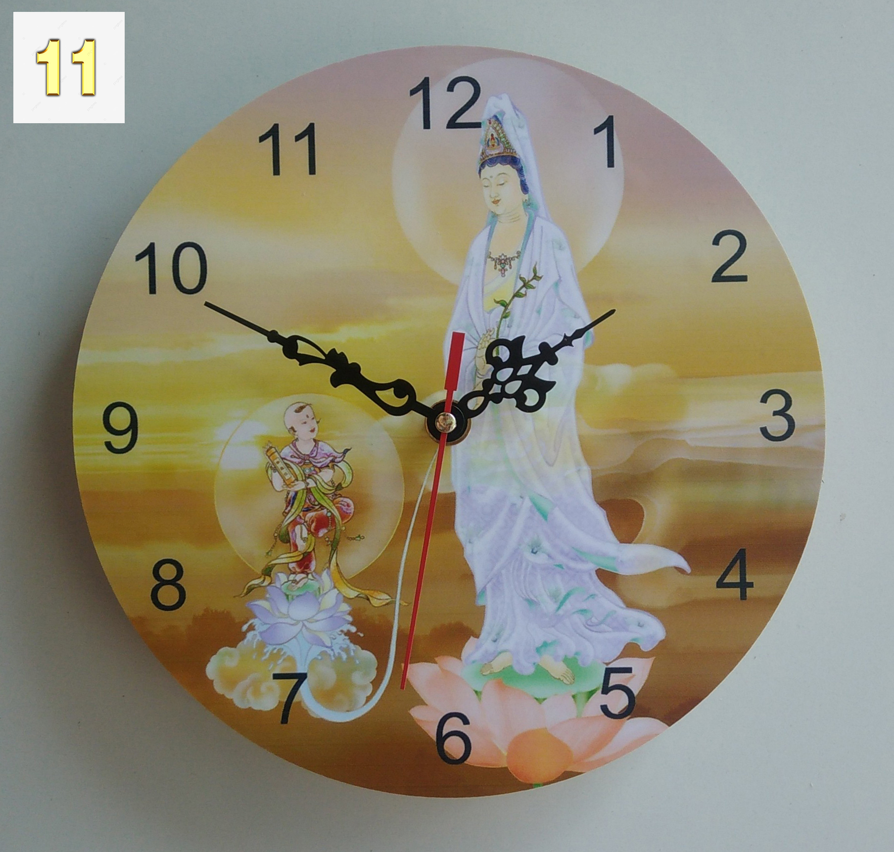 Đồng hồ treo tường hình bồ tát (số 11)( với phân loại mặt gỗ không kính,quý khách vui lòng tự lắp kim đồng hồ)