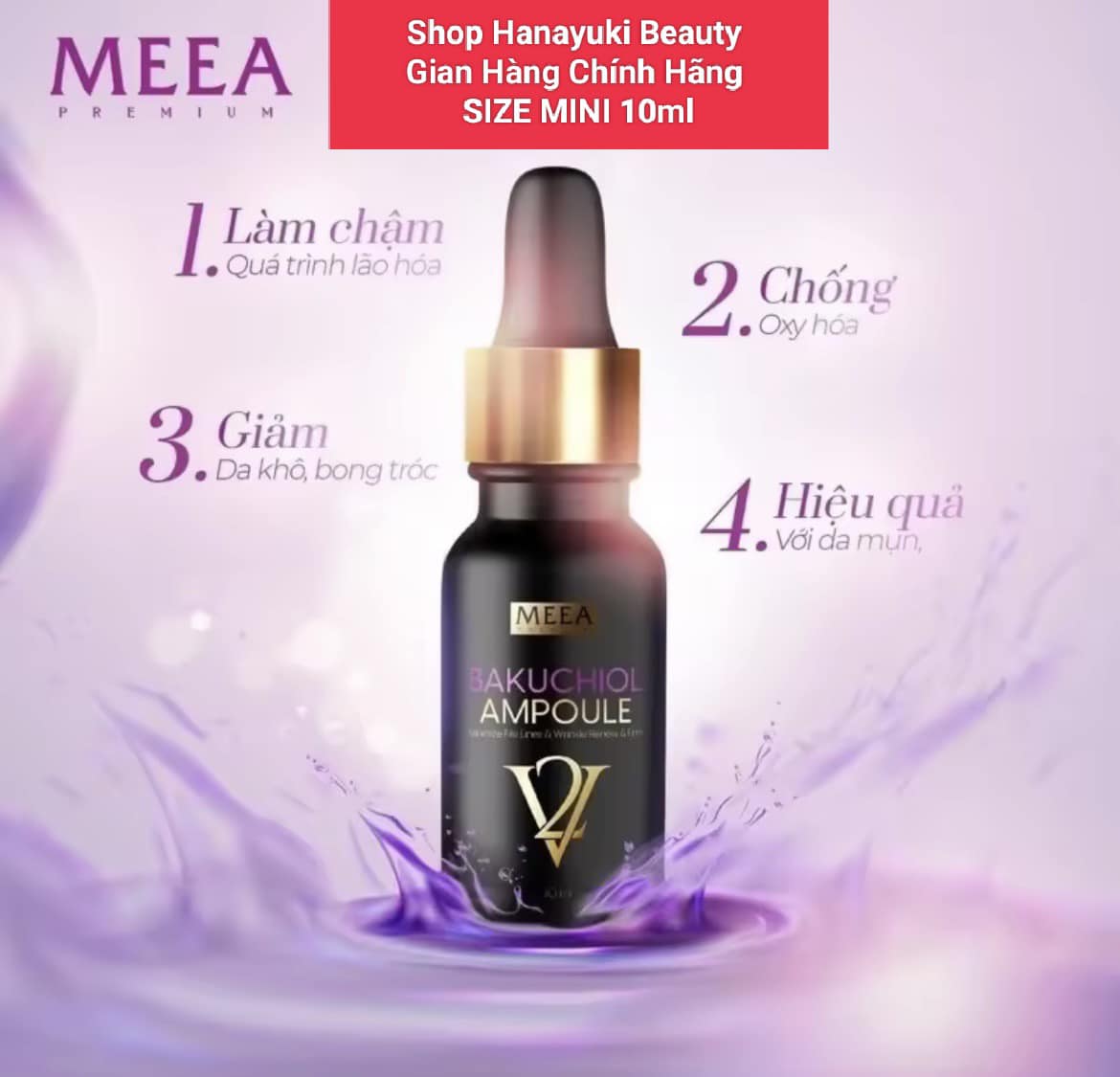 [TẶNG VOUCHER 8%+QUÀ] [Chính Hãng-Date 2027] Serum Tinh Chất Bakuchiol Ampoule V2 Meea Organic [MINI 10ML, LỚN 30ML]