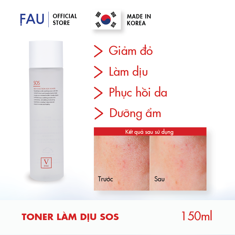 [FAU SOS TONER] – Toner làm dịu, giảm đỏ và phục hồi da (150ml)