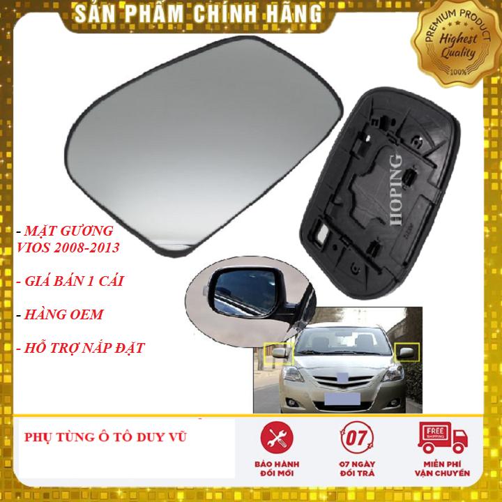mặt gương toyota vios đời 2008-2013