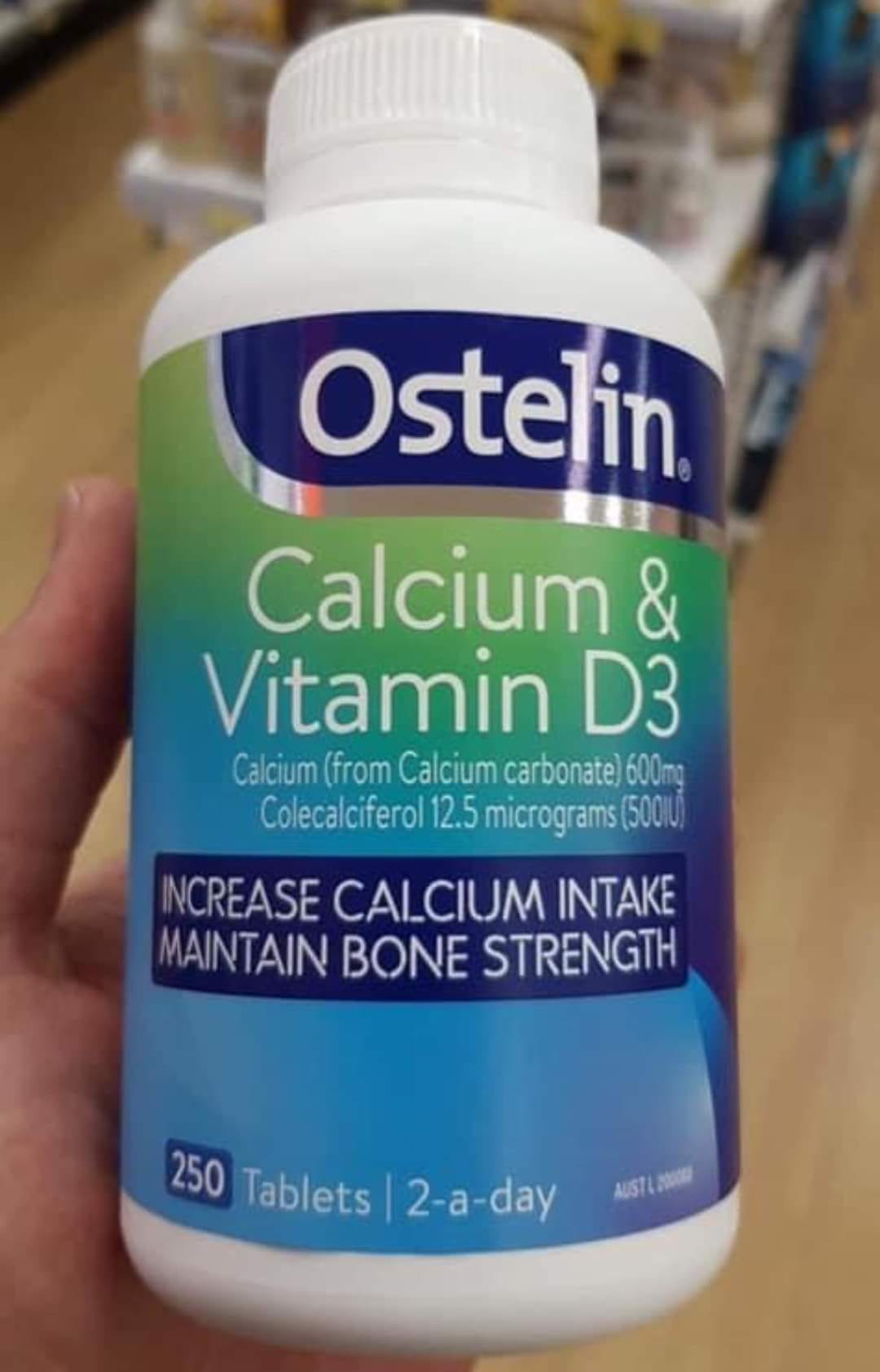 (Date 2025) Canxi cho bà bầu, Ostelin Calcium & Vitamin D3, 250 viên của Úc
