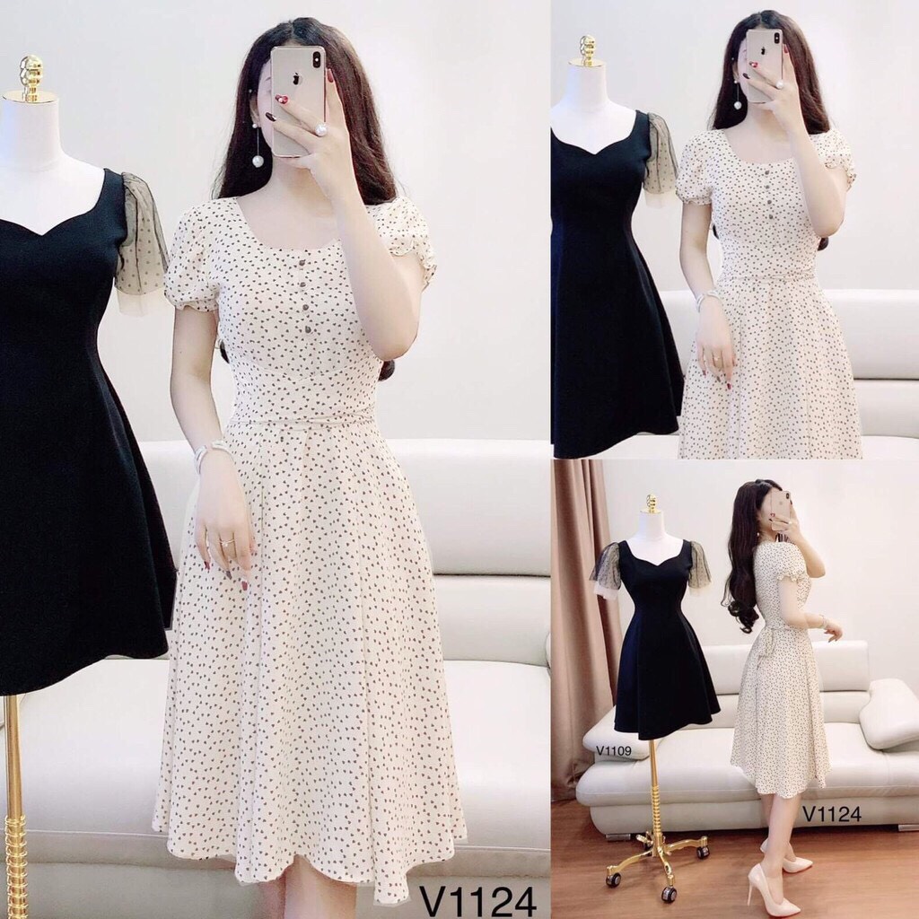 [HCM]Váy nữ - Đầm nữ chấm bi dễ thương [dam nu]