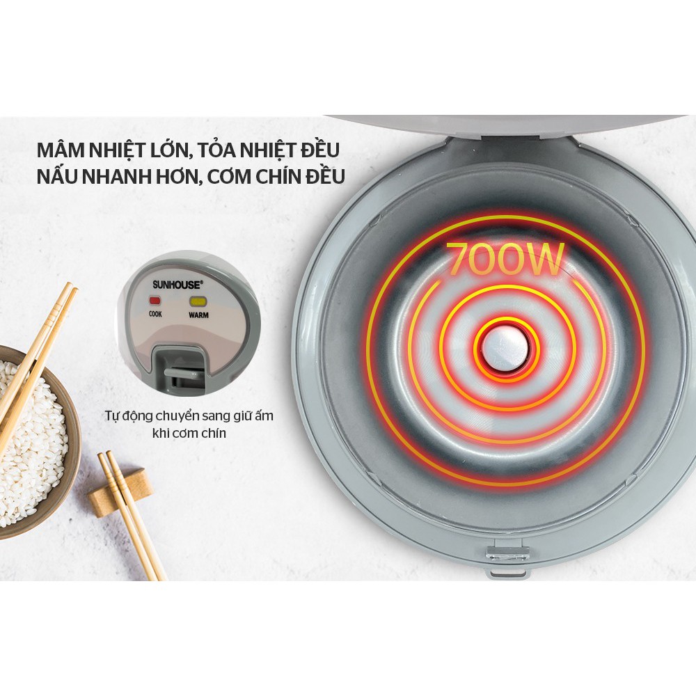 Nồi cơm điện 1.8L SUNHOUSE SHD8602