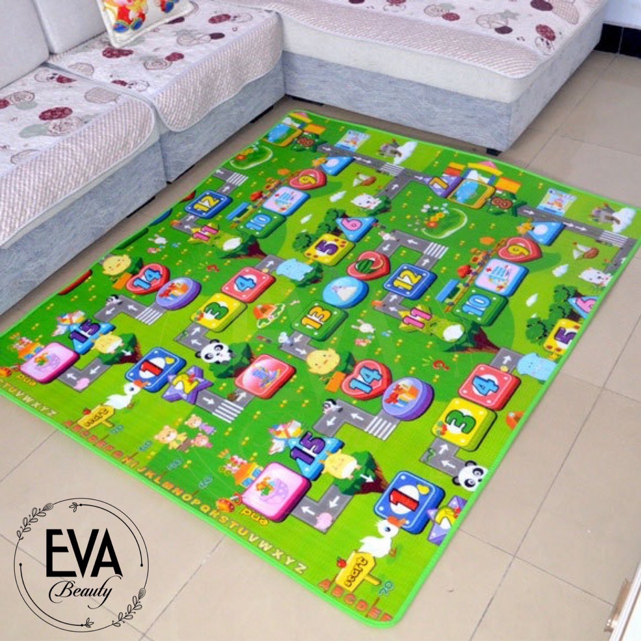 [HCM]Thảm chơi 2 mặt cho bé Maboshi 1m8 x 2m / Thảm xốp trải sàn gấp gọn Maboshi M111