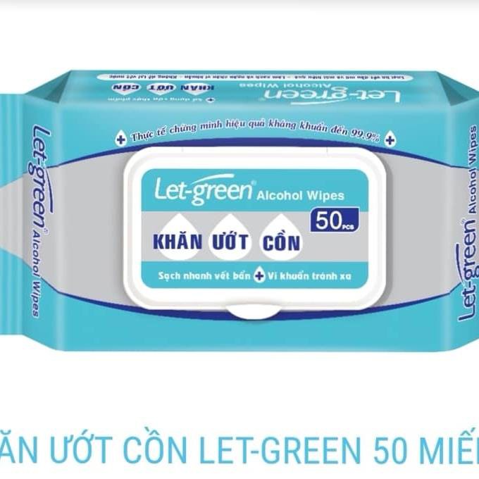 [HCM]Combo 2 gói khăn ướt cồn Let-Green (50 miếng/gói)