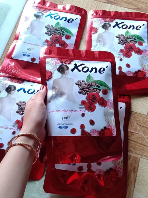 Combo 2 Gói Tắm Trắng KONE Cà Phê Hoa Hồng Thái Lan Siêu Trắng Mịn Da