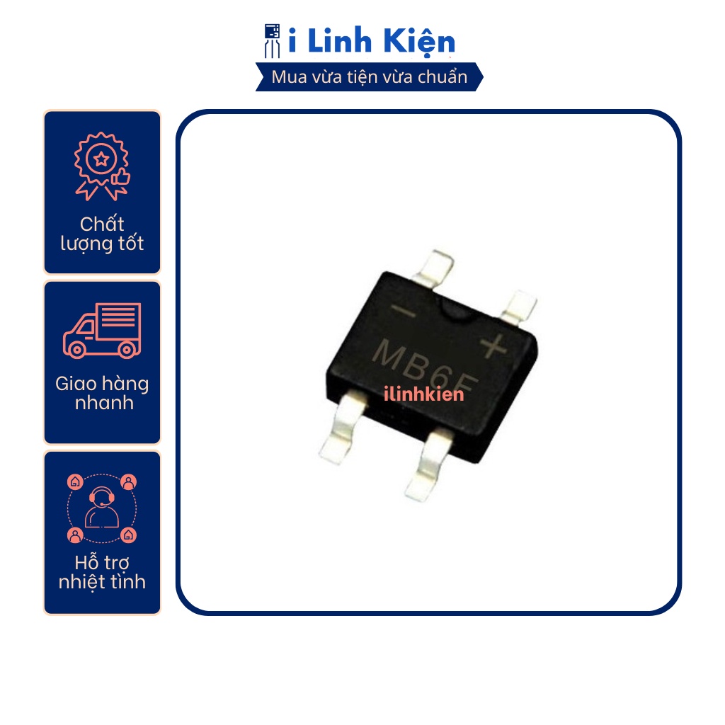 MB6F Diode cầu 0.8A 600V SOP-4