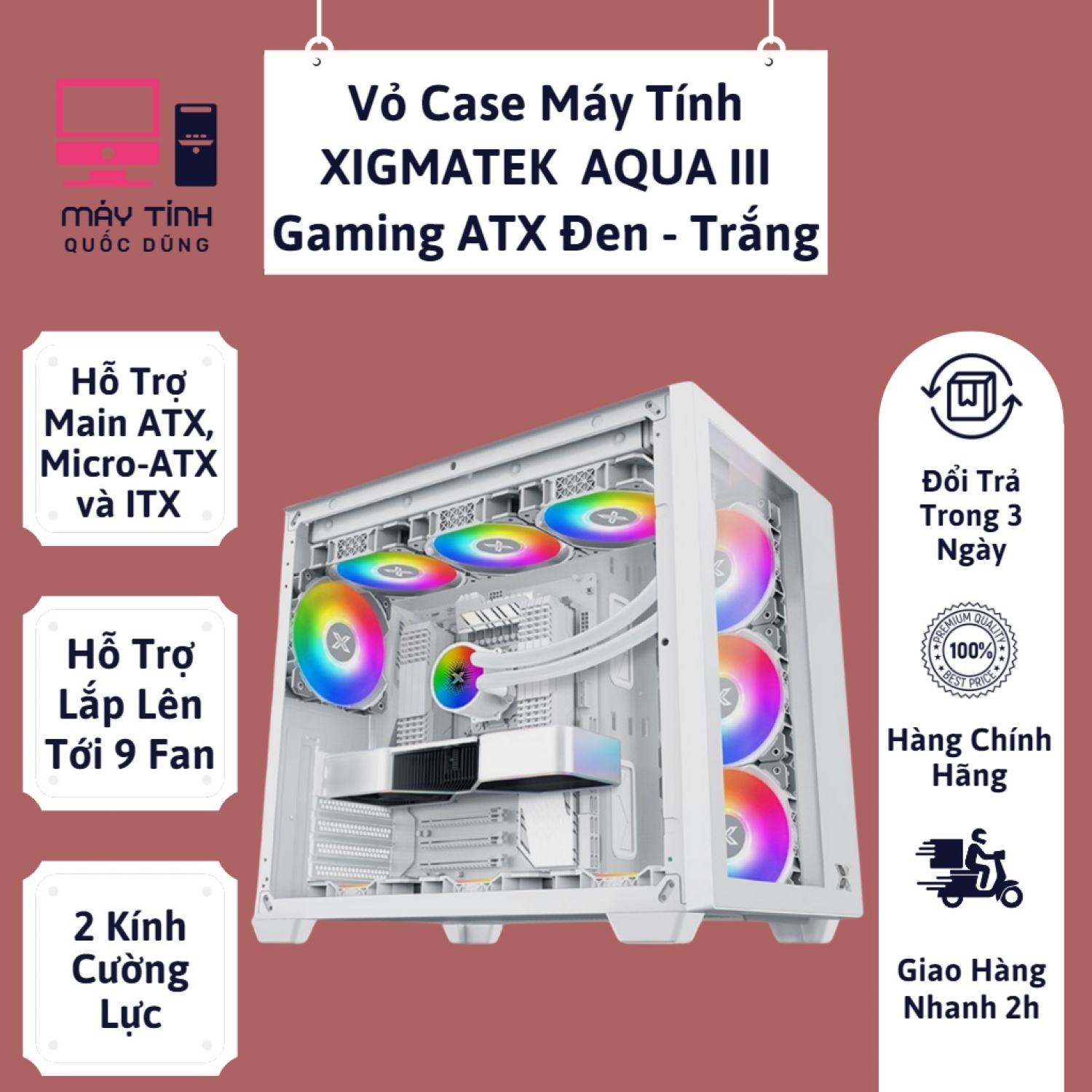 Vỏ Case Xigmatek AQUA III Gaming ATX, Micro ATX và ITX 2 thumbnail