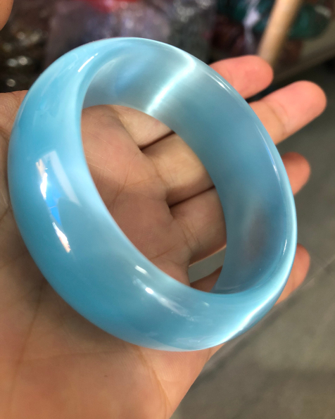 [HCM]Tự nhiên Ngọc Xanh  Vòng Tay Đá Cẩm Thạch Mắt Mèo PHG Hàng Chụp Thật 100% Đủ Size (Xanh Ngọc)