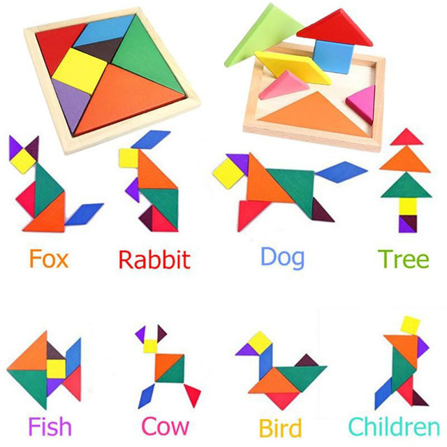 Đồ chơi trí uẩn Tangram đơn có hướng dẫn