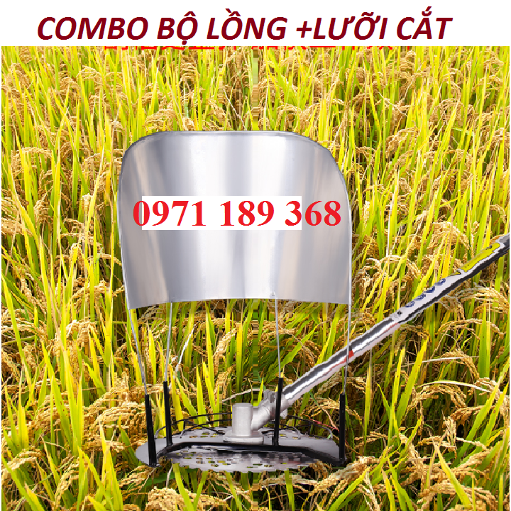Lồng gặt lúa và lưỡi cắt lúa lắp cho máy cắt cỏ