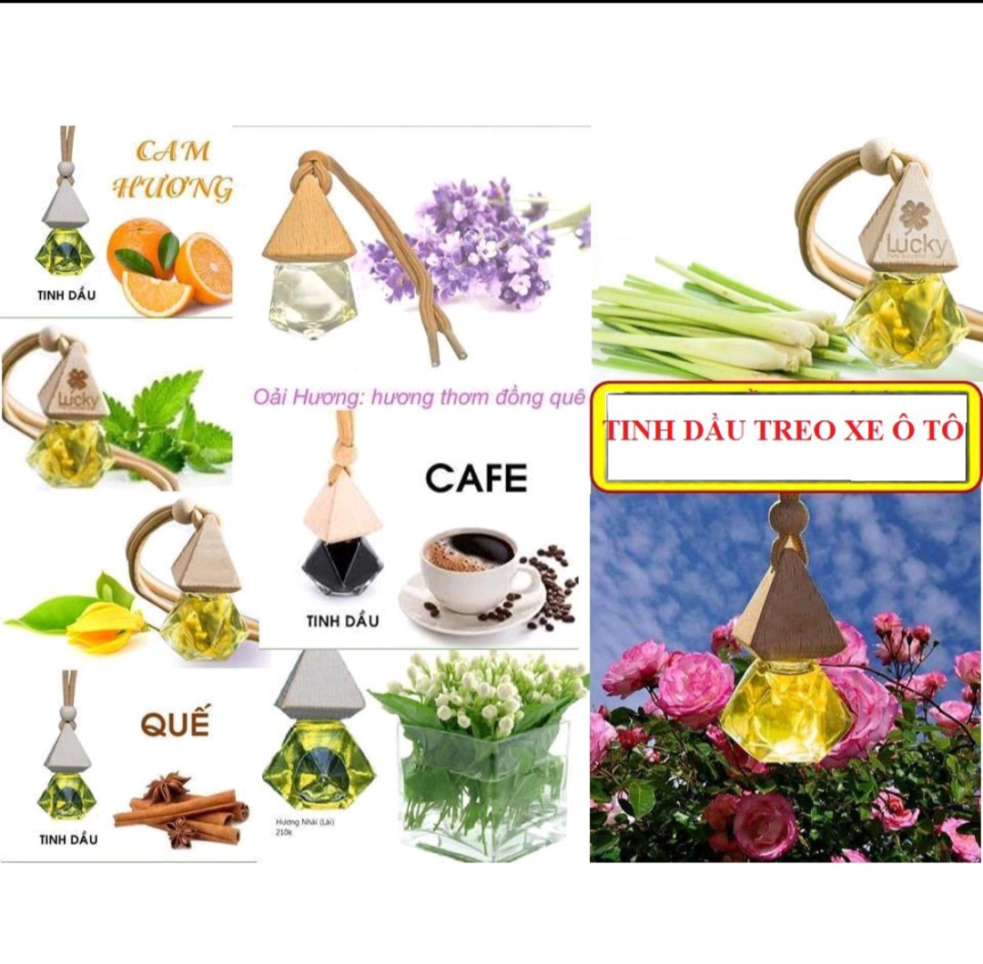 Tinh Dầu Sả Java - Dạng treo xe, khử mùi, tỏa hương thư giãn.