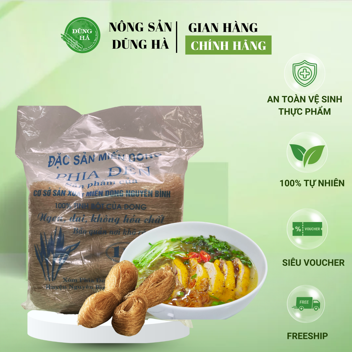 Miến dong phia đén loại 1 đặc sản Cao Bằng