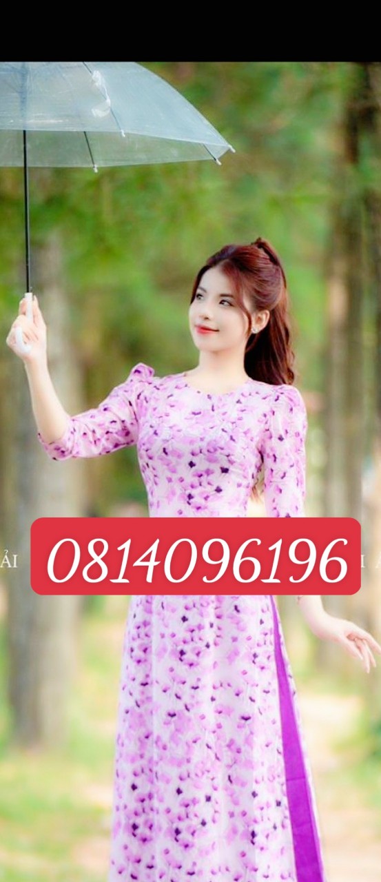 ÁO DÀI HOA NHÍ TÍM ĐỦ SIZE KÈM QUẦN