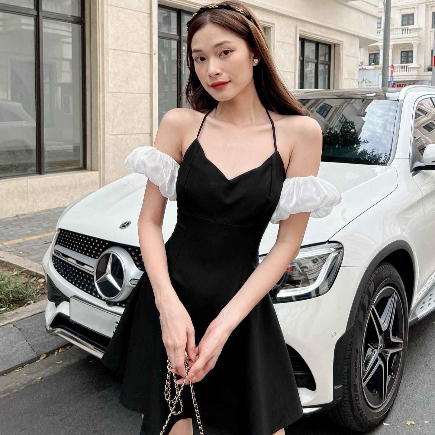 Đầm CENTOSA - Đầm 2 dây kèm tay bồng