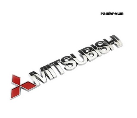 Miếng Dán 3D chữ Logo Mitsubishi Bằng Kim Loại Trang Trí Xe Hơi ô tô nhựa abs mạ xi crom decal Xpander Outlander Pajero