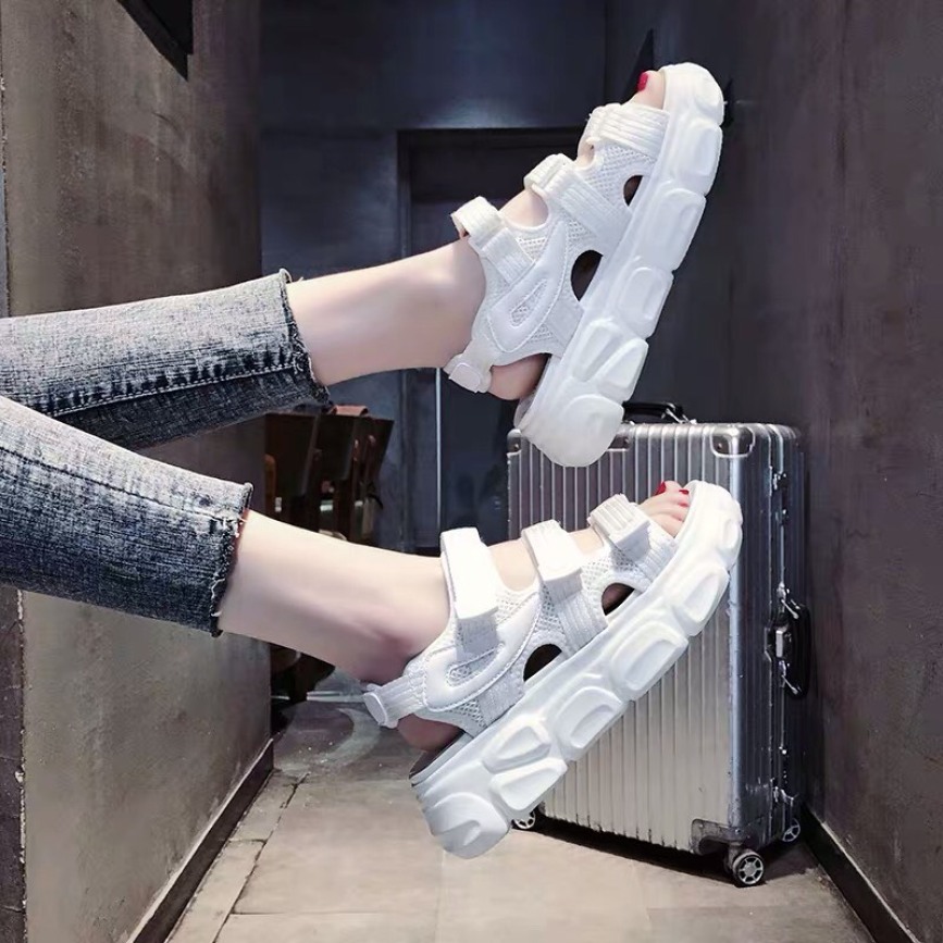 Sandal nữ 3 quai màu mới - Dép quai hậu nữ quai ngang đế bằng kiểu đế bánh mì siêu êm đế bệt phù hợp đi học đi chơi đi biển thời trang hàn quốc đẹp giá rẻ hot mùa hè 2020 giá rẻ