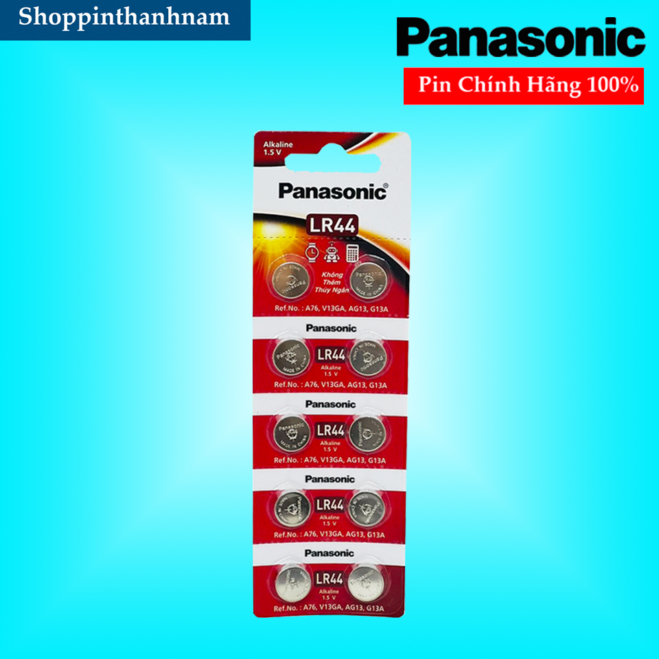 Pin LR44 Panasonic / Maxell / Energizer AG13 A76 Vỉ 10 Viên Chính Hãng Thay Máy Tính Casio