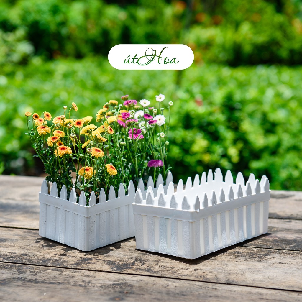 Chậu Hàng Rào Trồng Hoa Kiểng Đủ Size