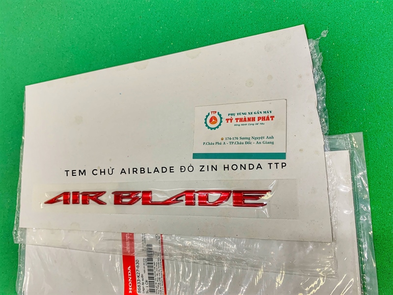 Tem chử Airblade Xi Đỏ ( xe AB 125 Đen Nhám ) ( 1 Miếng ) 86833K27630