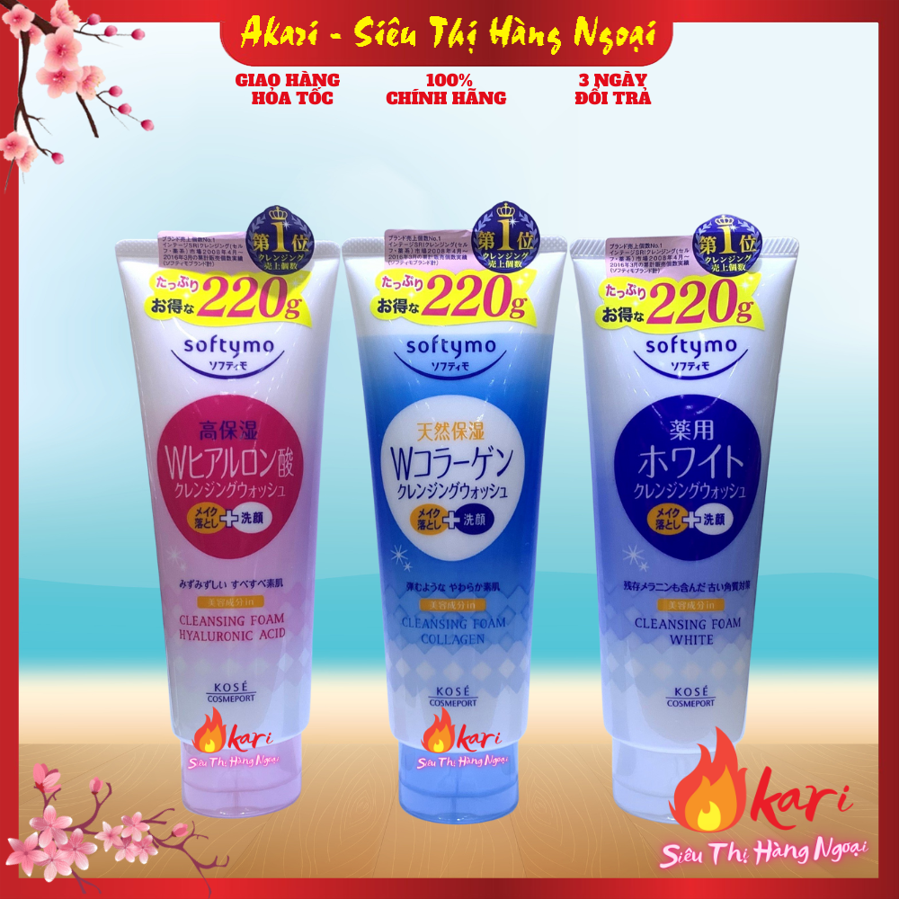 Sữa rửa mặt Kose Softymo nội địa Nhật Bản 220g