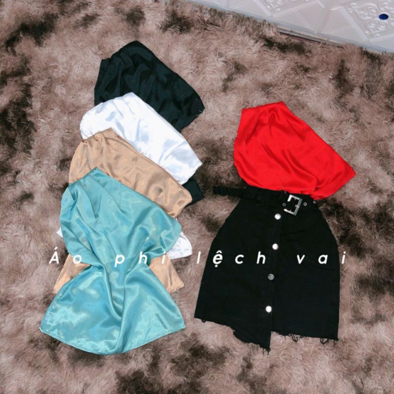 Áo Phi Lụa Lệch Vai Sang Chảnh