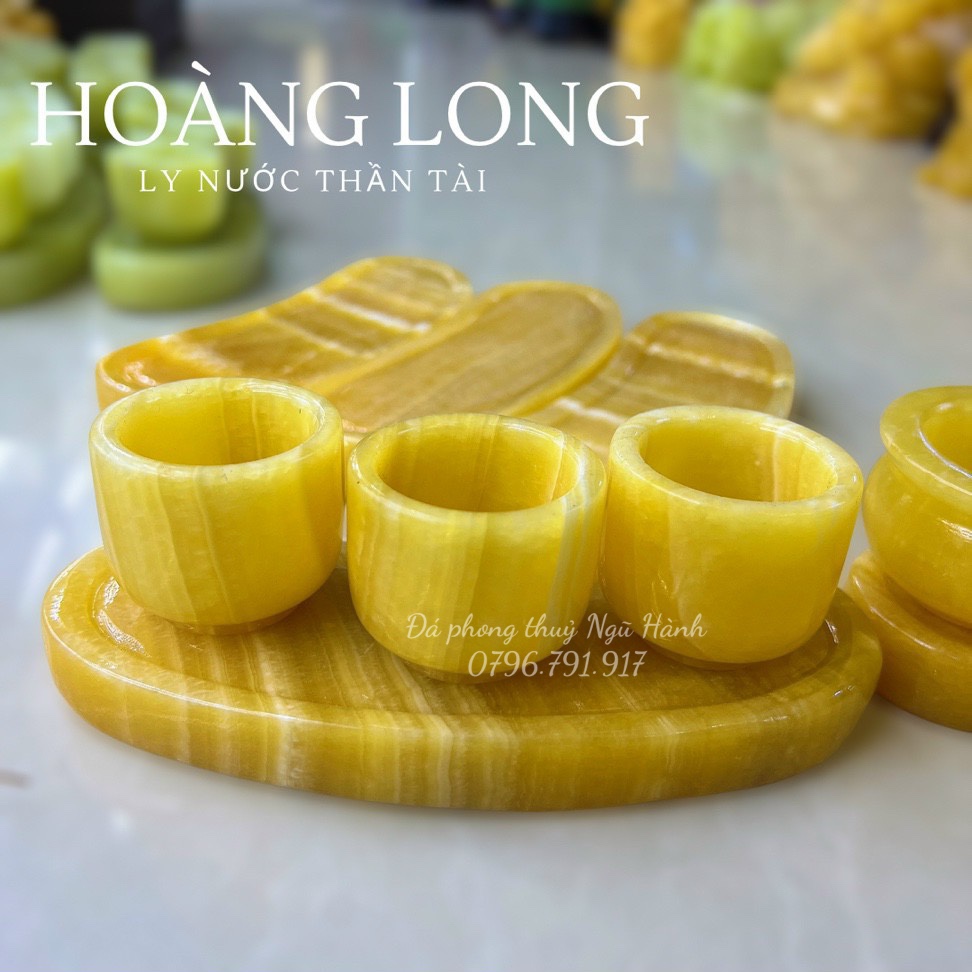 Ly nước thờ thần tài đá ngọc pakistan & đá ngọc hoàng long