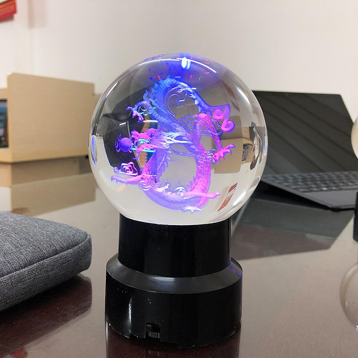 [FreeshipMAX] Quả cầu phong thủy pha lê hình rồng