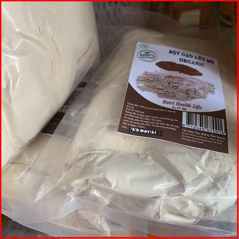 Bột gạo lứt đỏ organic việt nam 500g đã rang giảm cân hiệu quả - nmoff