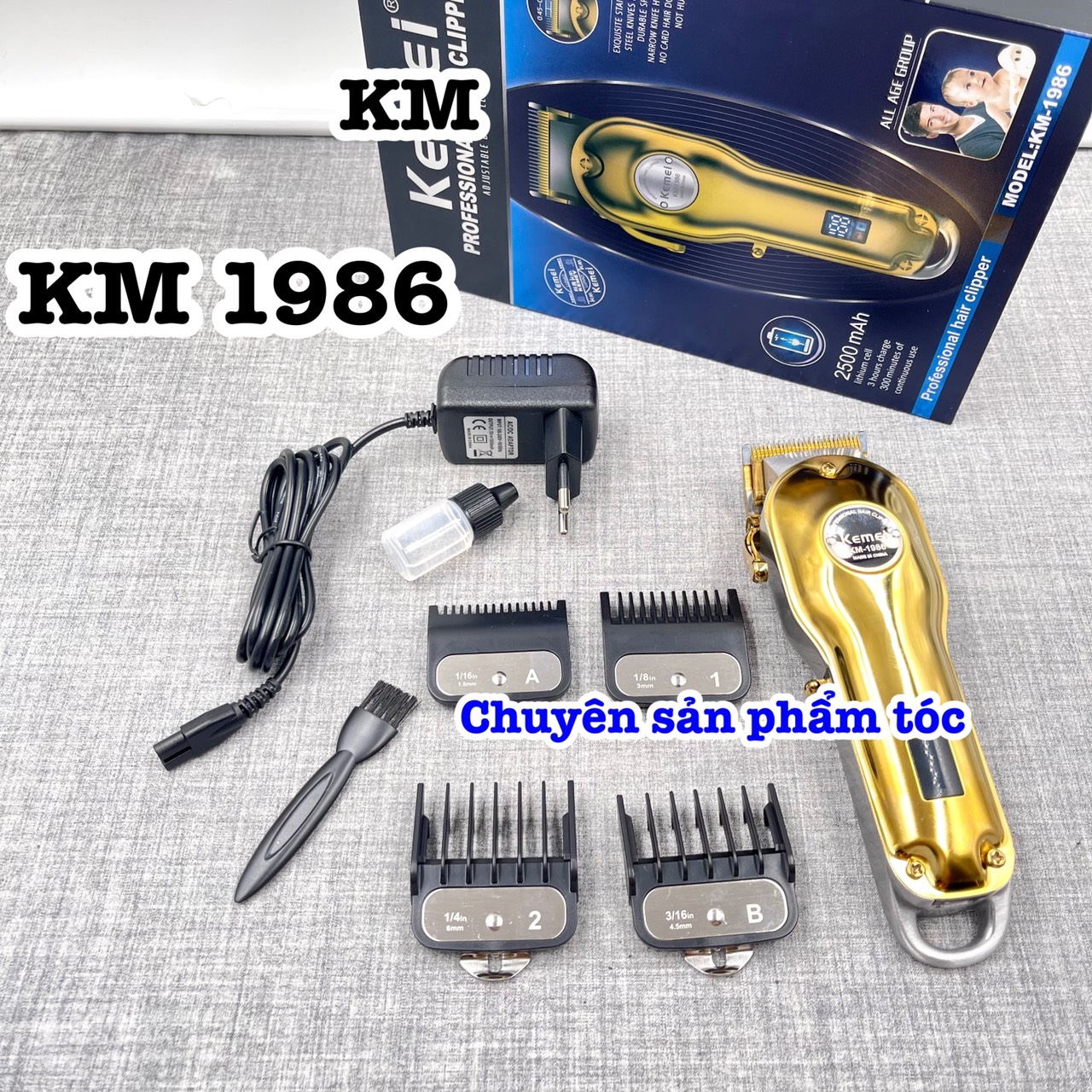 Tông đơ cắt tóc cao cấp kemei 1986 màn hình lcd