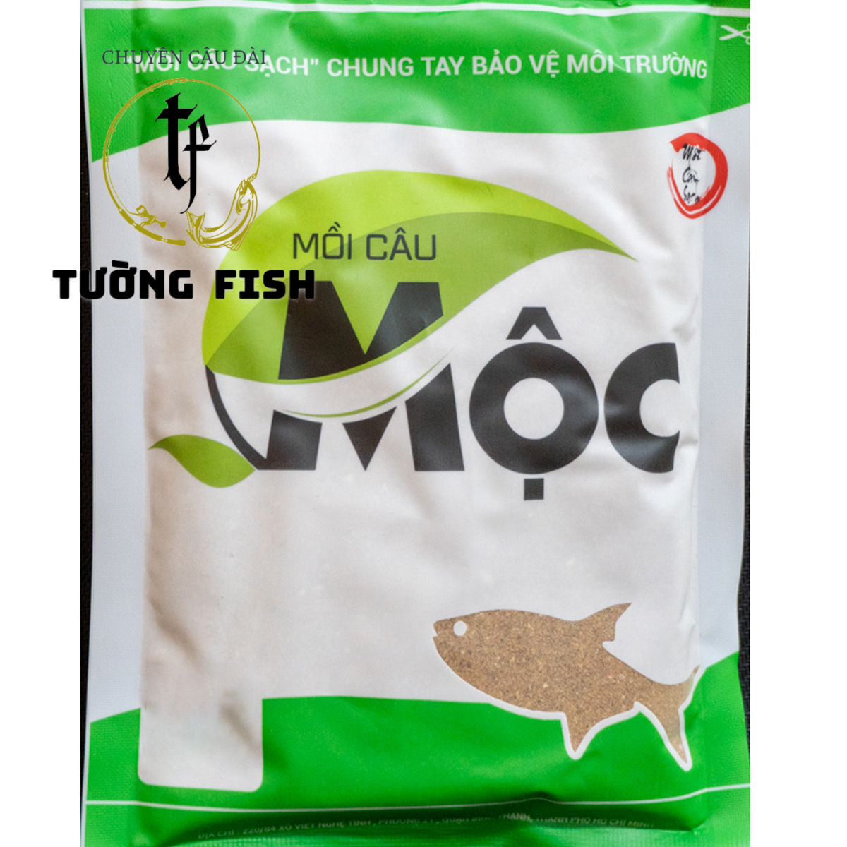 Mồi cám câu cá Mộc Xanh Lá, Cá Rô Phi, Điêu Hồng, Chép (200gram)