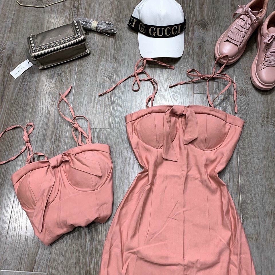 Đầm hai dây mút ngực đuôi cá siêu hot TTSA0818