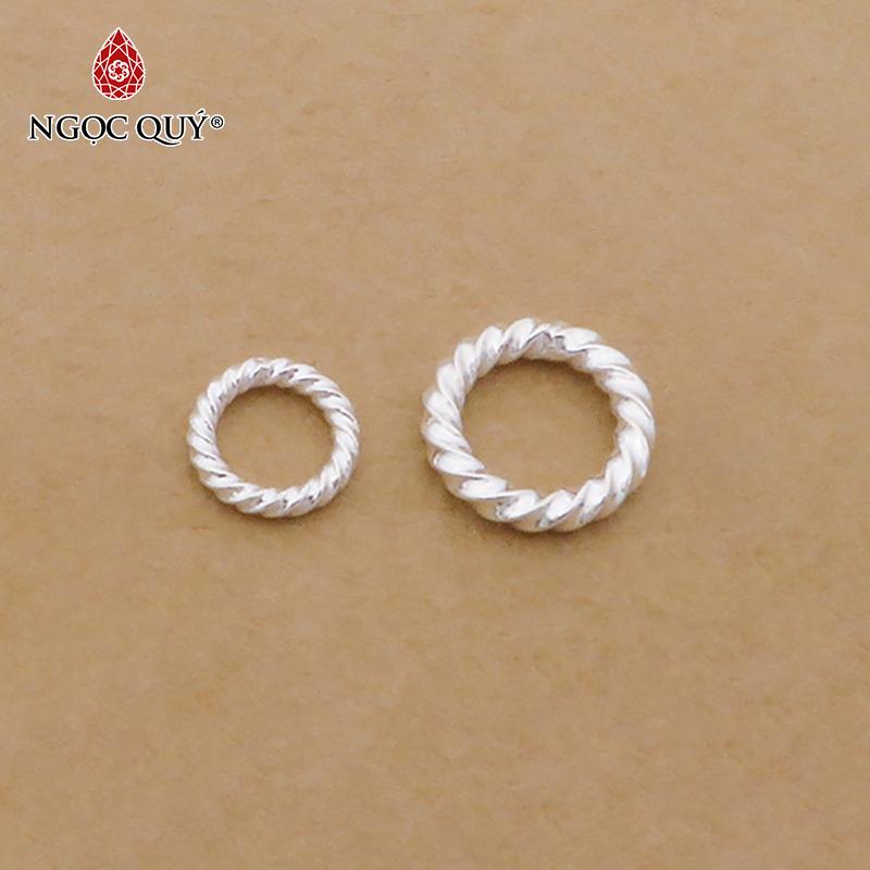 Charm bạc khoen tròn dạng xoắn - Ngọc Qúy Gemstones
