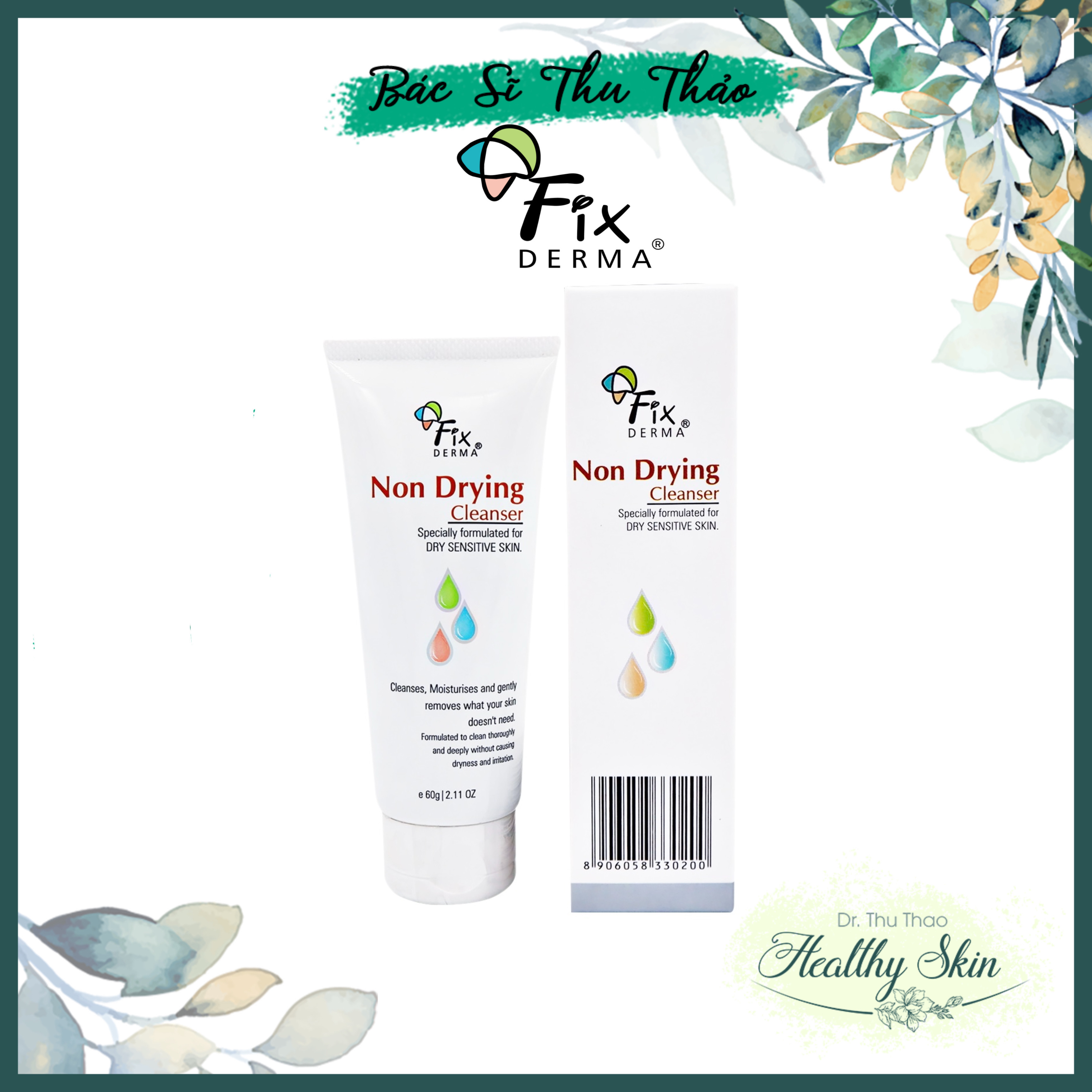 [HCM][60g] SỮA RỬA MẶT DÀNH CHO DA NHẠY CẢM FIXDERMA NON DRYING CLEANSER