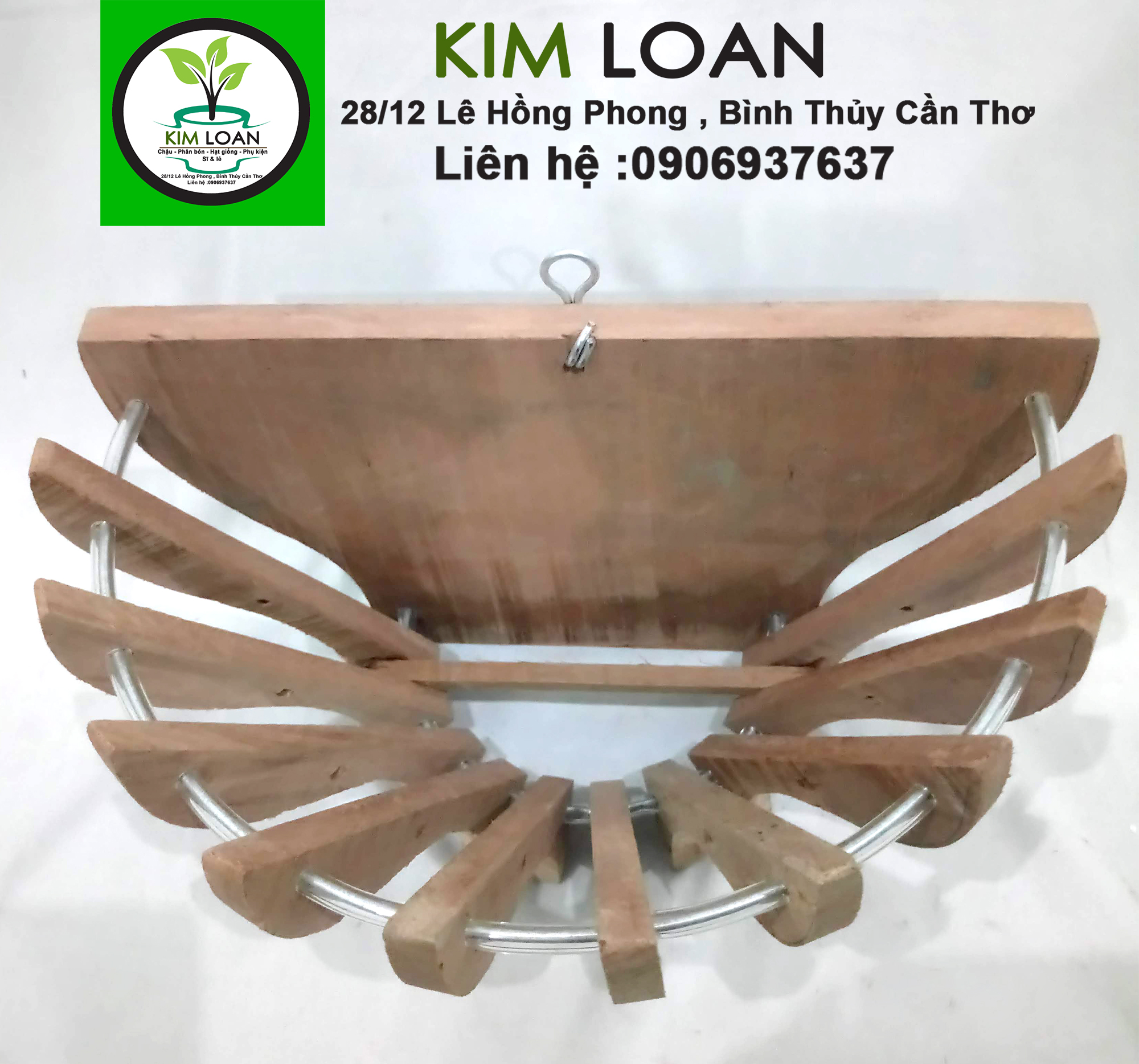 Combo 2 chậu lan gỗ ốp tường 27x17x17cm