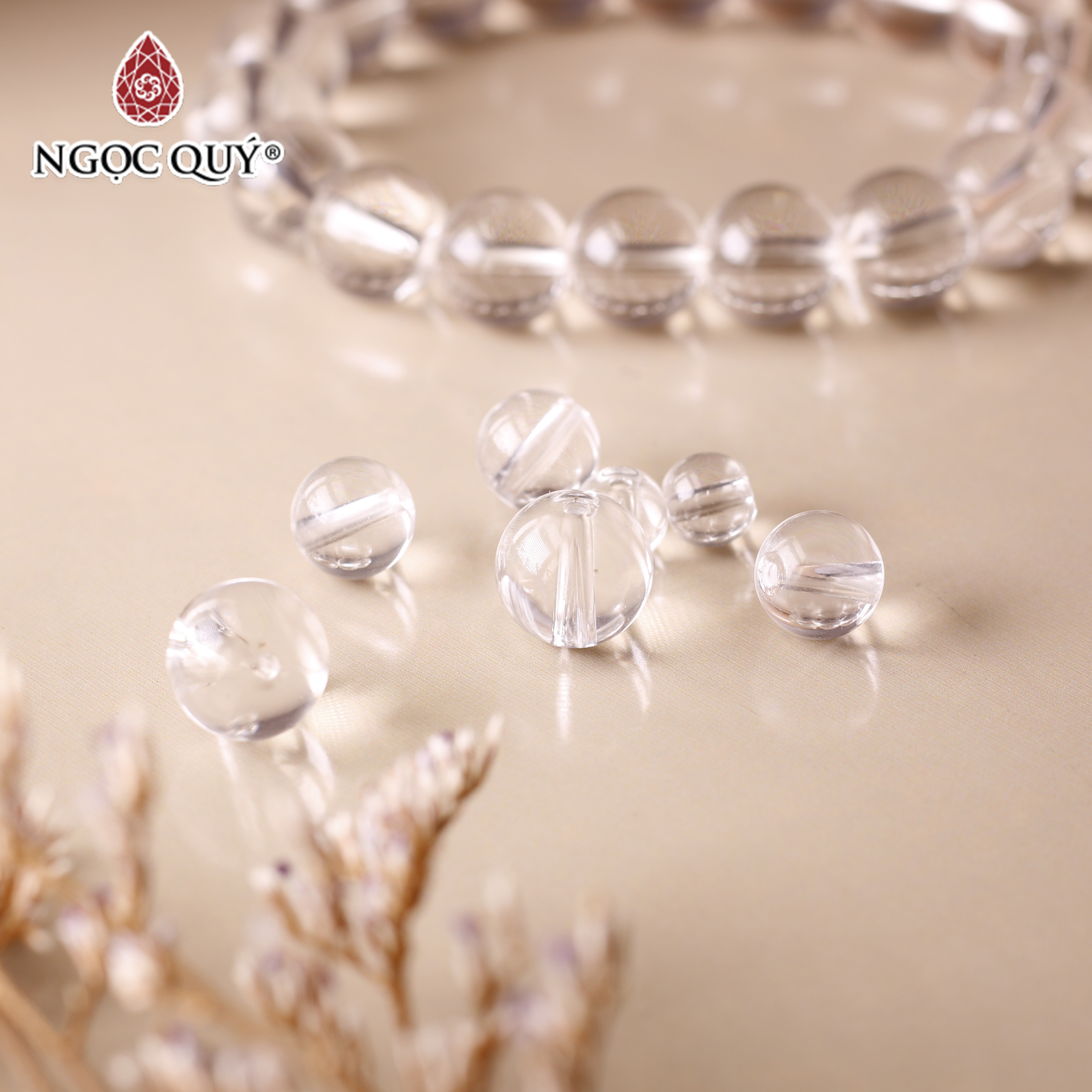 Hạt lẻ đá thạch anh trắng - Ngọc Quý